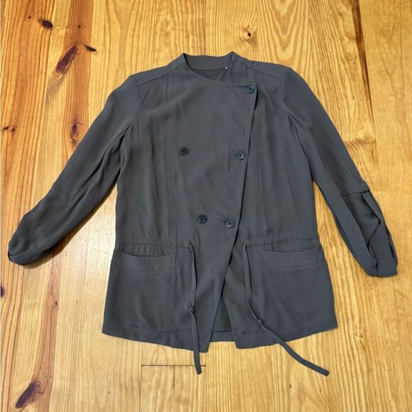 Aritzia Hamelin Babaton SIZE XXS 100% Viscose Olive Green Cargo Utility Jacket - Picture 3 of 11